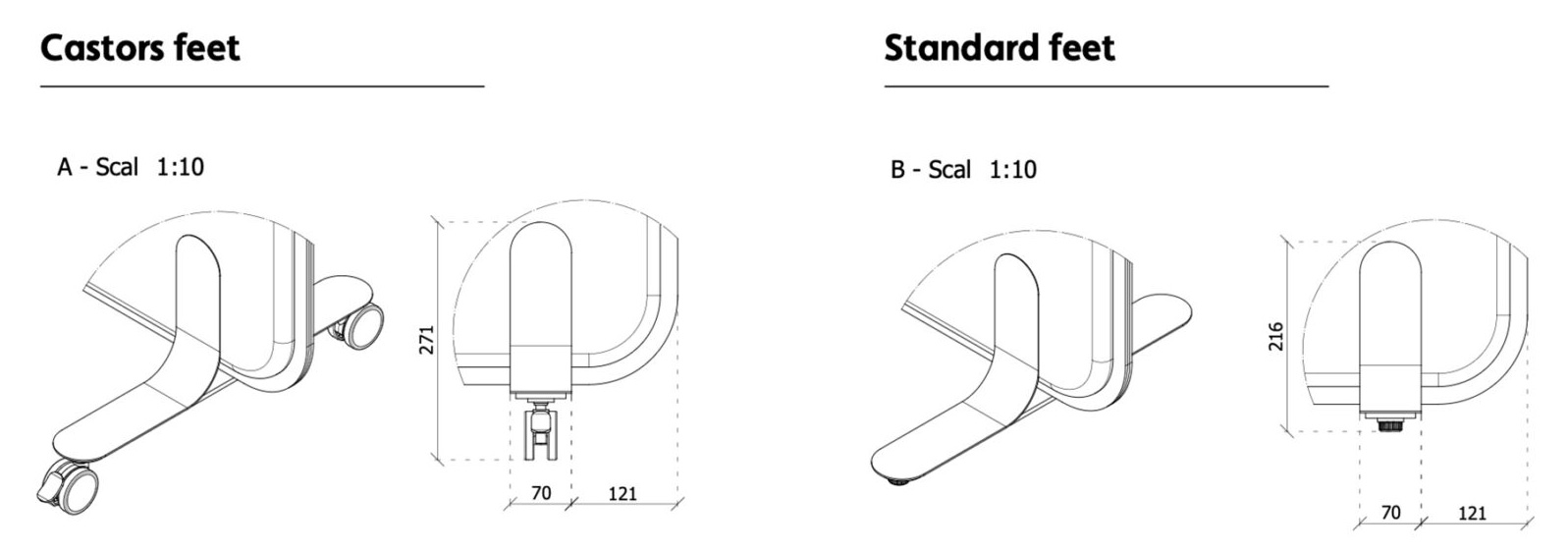 Jasper Whiteboard Mounting Feet