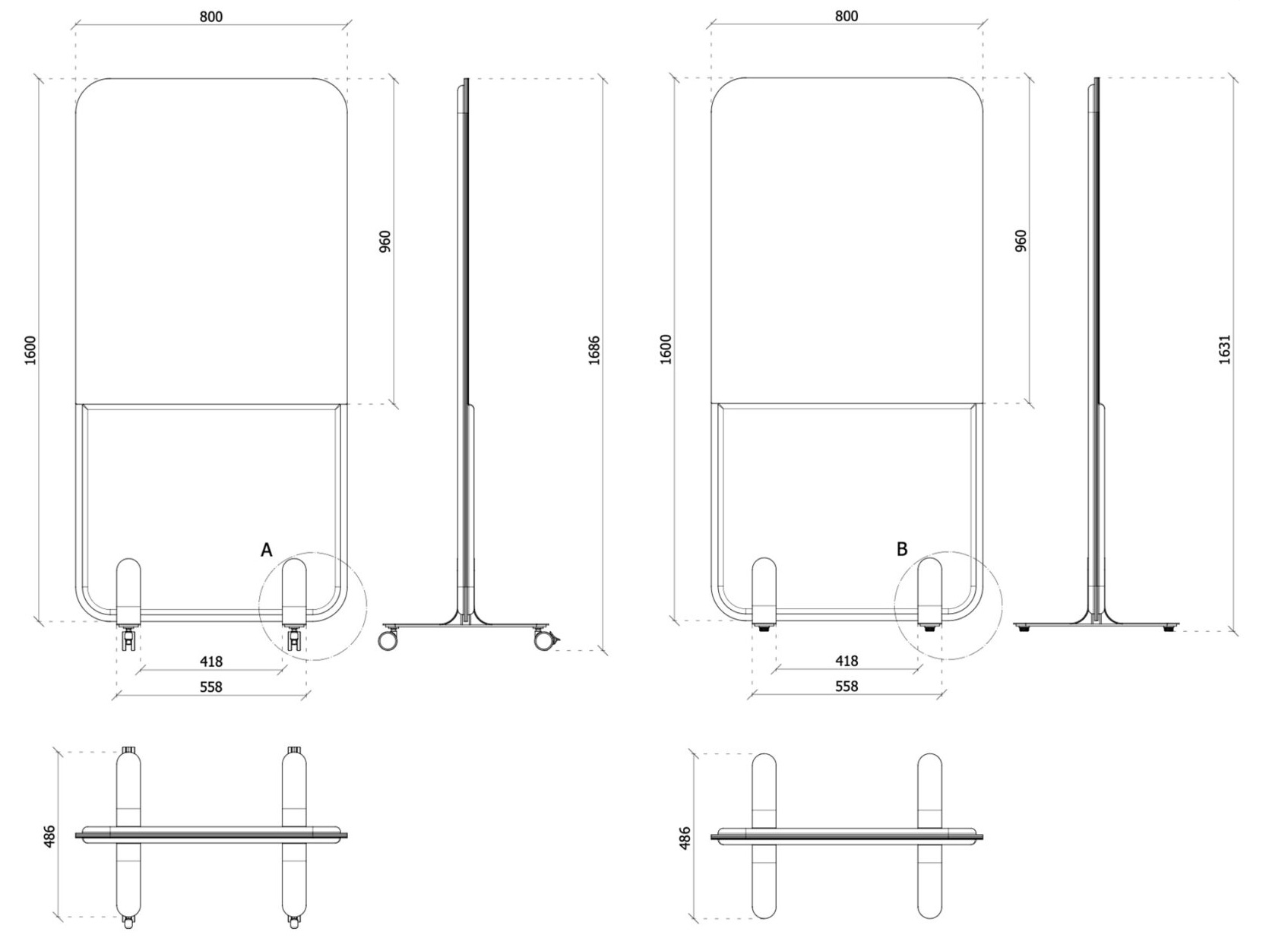 Jasper Whiteboard Dimensions